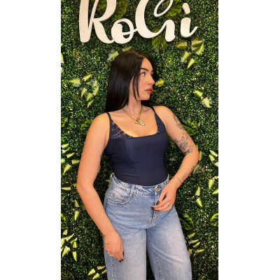 Body Corsetto Blu Navy con...