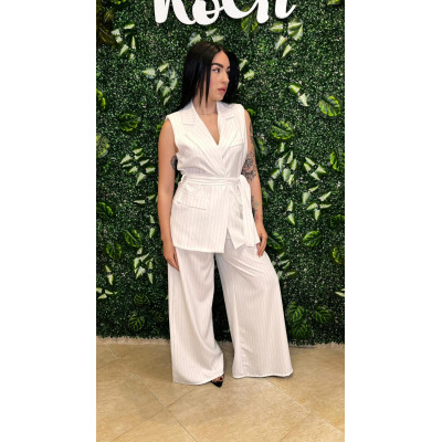 Completo Pinstripe Bianco:...