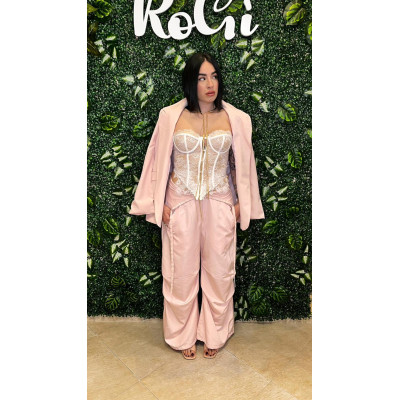 Pantaloni Wide Leg con Vita...
