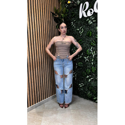 Jeans Wide Leg Lavaggio...