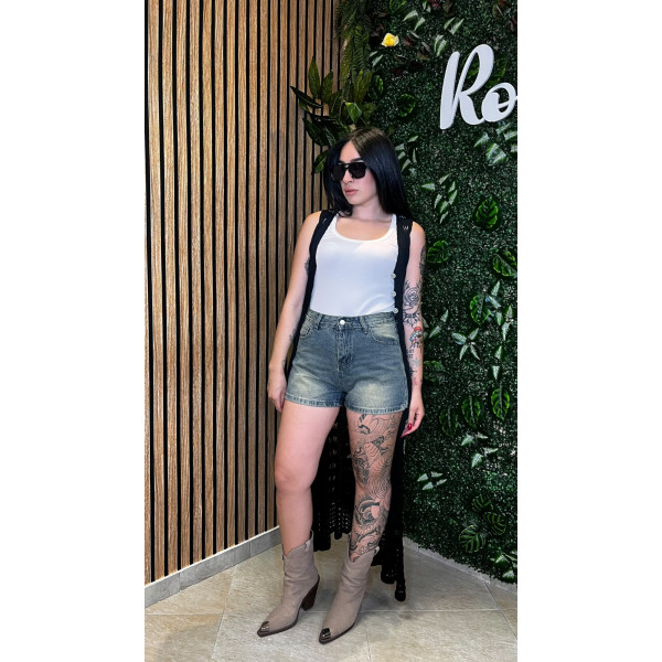 Short vintage sabbiato