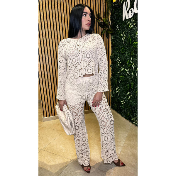 Cardigan in Pizzo all'Uncinetto