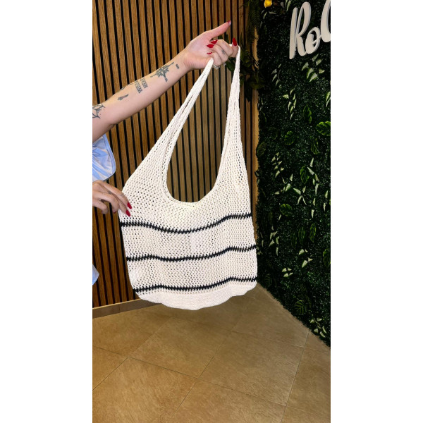 borsa uncinetto beige