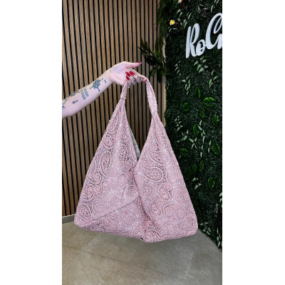 Borsa crochet rosa