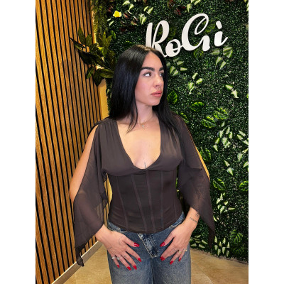 Top con Corsetto e Maniche...