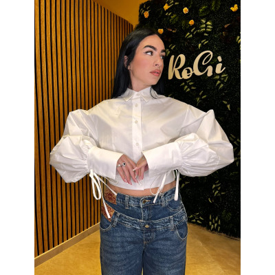 Camicia Crop con Maniche a...