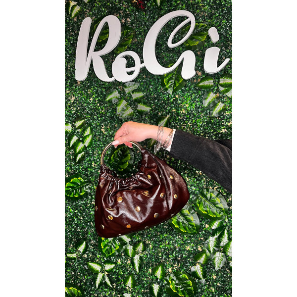 Borsa Cioccolato Morbida Trasformabile con Borchie
