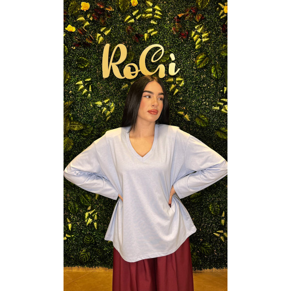 Maglia Oversize con Scollo a V just west– polvere