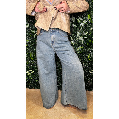 Jeans Palazzo Wide-Leg a...