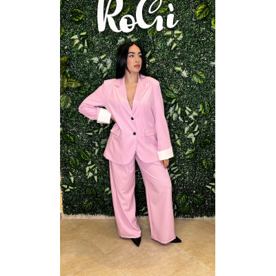 Tailleur Gessato Rosa...