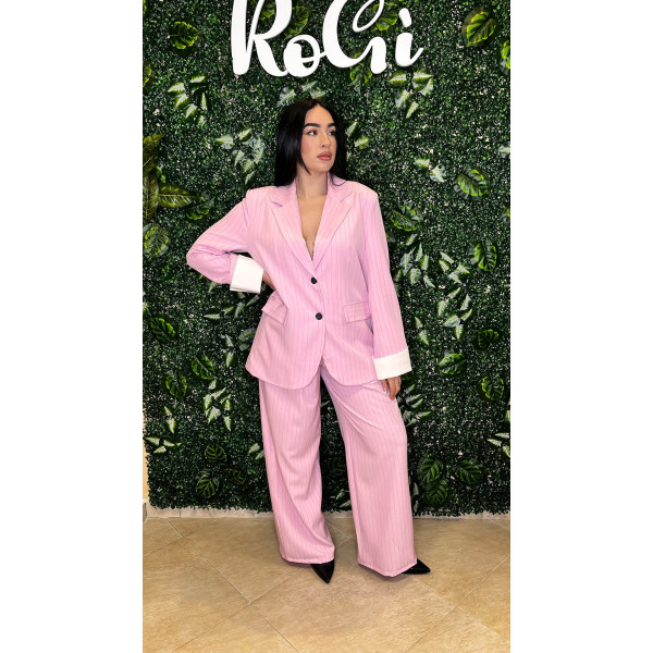 Tailleur Gessato Rosa taglia unica