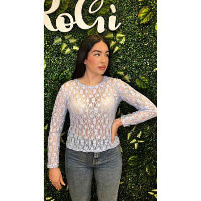 Maglia in Pizzo azzurro...