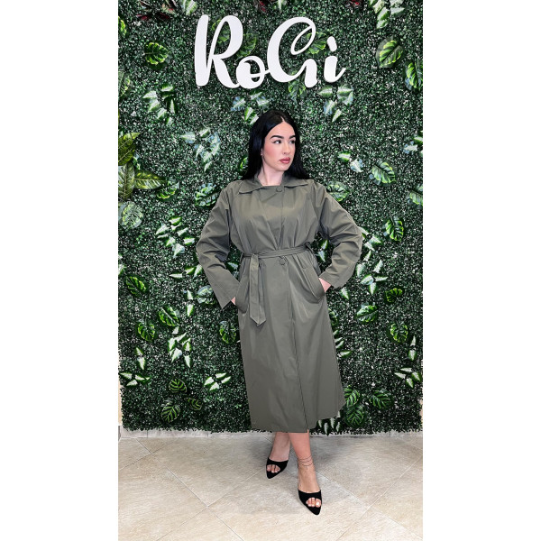 Trench Coat "Classic Essential" – Verde Oliva