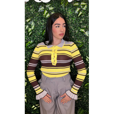 Polo a Righe Multicolore